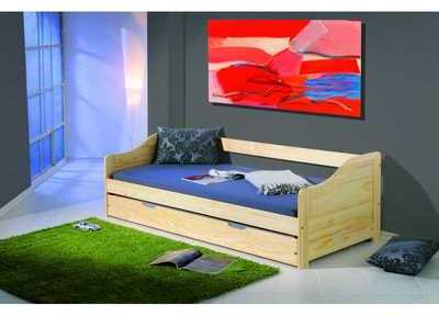Lit gigogne 90x200 cm coloris chêne naturel