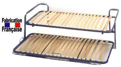 Lit sommier gigogne couchage 2 fois 80x200 Lit sommier gigogne couchage