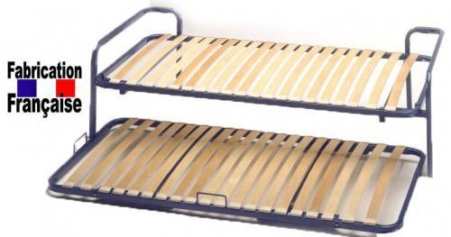 Lit sommier gigogne couchage 2 fois 90x200 Lit sommier gigogne couchage