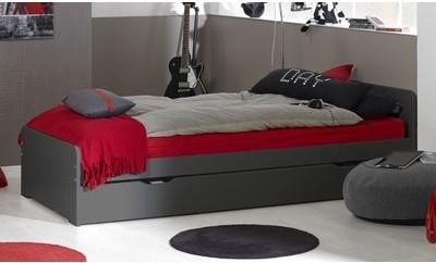 Lit gigogne seul 90 x 190 cm Gris Lemand Lit gigogne seul 90 x 190