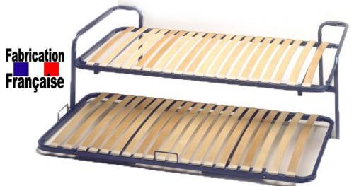 Lit sommier gigogne couchage 2 fois 90x190