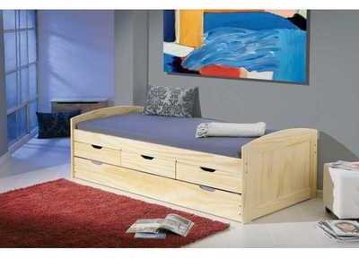 Lit gigogne 90x200 cm avec tiroirs rangement color