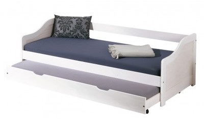 Lit gigogne 90x190 cm pour enfant coloris blanc