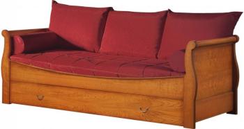 Lit gigogne merisier 90 x 200 et pack literie Bordeaux Lit gigogne merisier 90 x