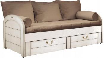Lit gigogne Marina blanc 80 x 190 et pack literie Châtaigne Lit gigogne Marina blanc 80