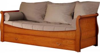 Lit gigogne merisier 90 x 200 et pack literie Châtaigne Lit gigogne merisier 90 x