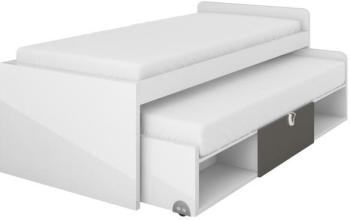 Lit gigogne ado gloss avec 2 matelas inclus graphite Lit gigogne ado gloss avec