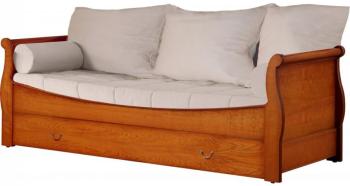 Lit gigogne merisier 90 x 200 et pack literie Ivoire Lit gigogne merisier 90 x
