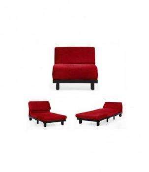 Fauteuil convertible 1 Place ROLLING 70 RED (velou