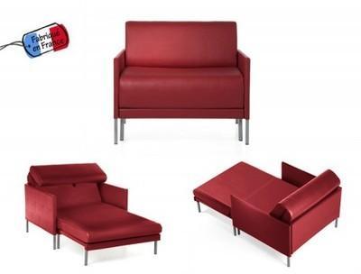 Fauteuil convertible design 1 Place CLUB 84 RED (c