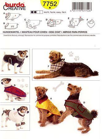 Burda Patron 7752 manteau pour chien Burda Patron 7752 manteau