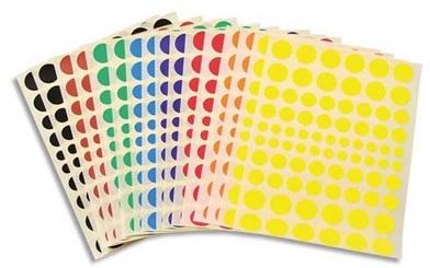 Sachet de 16 planches de 60 gommettes rondes coloris Sachet de 16 planches de 60
