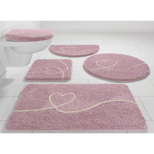 Tapis de bain motif coeur en microfibre My Home