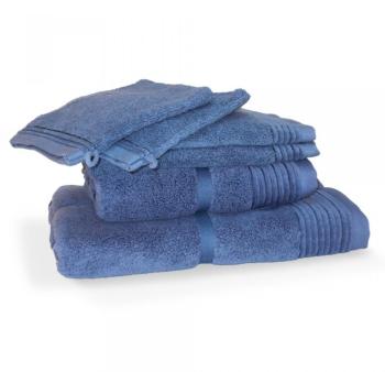 Parure de bain 6 pièces JULIET Bleu Ciel 520 g/m2