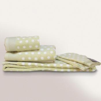 Parure de bain 6 pièces DOMINO Vert 550 g m2 Parure de bain 6 pièces DOMINO