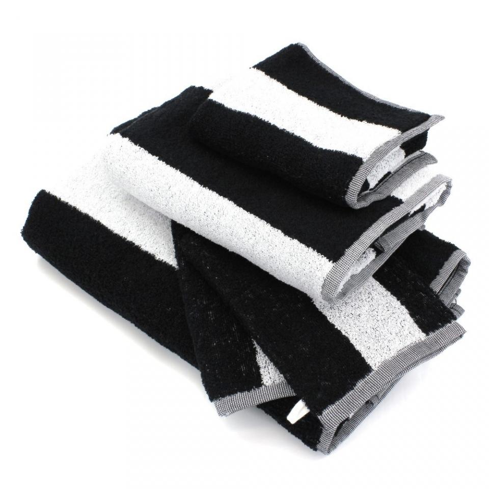 Parure de bain 5 pièces MONA rayure blanc & noir 1