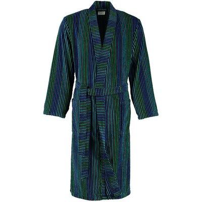Peignoir de bain long rayé col kimono en velours h