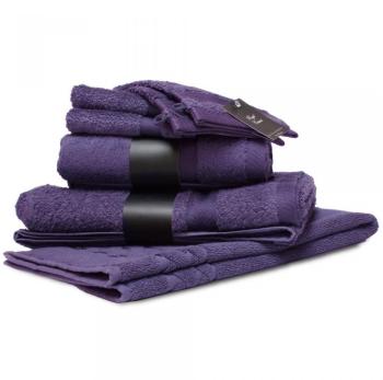 Parure de bain 7 pièces ROYAL CRESENT Prune 650 g m2 Parure de bain 7 pièces ROYAL