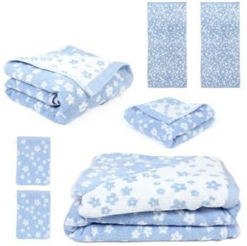 Parure de bain 7 pièces 100 coton 520 g m2 FACILE Bleu Parure de bain 7 pièces 100