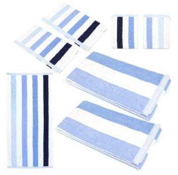 Parure de bain 7 pièces CLASSIC STRIPES Bleu 480 g