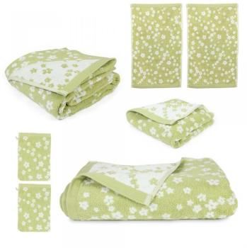 Parure de bain 7 pièces 100 coton 520 g m2 FACILE Vert Parure de bain 7 pièces 100