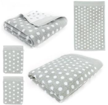 Parure de bain 5 pièces GRAPHIC DOTS Gris 550 g/m2