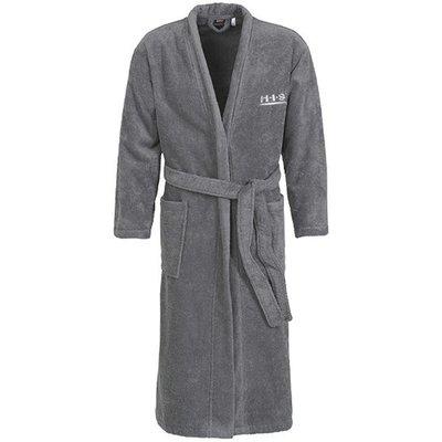 Peignoir de bain uni long en microfibre brodée Wel