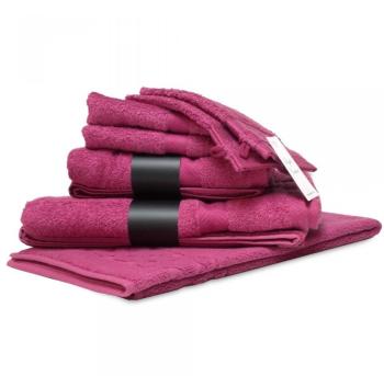 Parure de bain 7 pièces ROYAL CRESENT Rose Vin 650