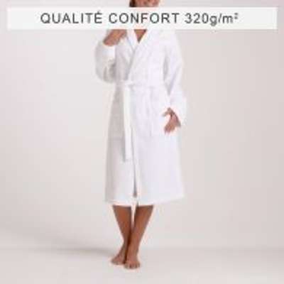 Peignoir bouclette col châle coton qualité confort