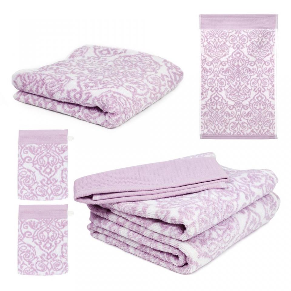 Parure de bain 5 pièces BOLERO FLORAL Rose 520 g/m