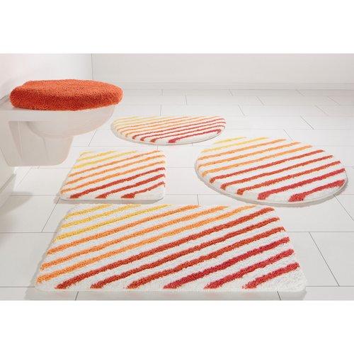 Tapis de bain microfibre motif rayures My Home