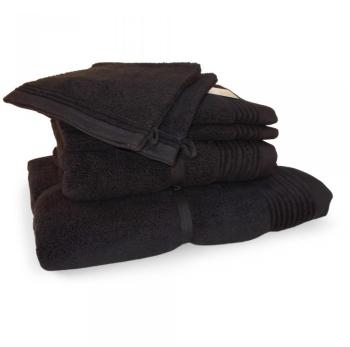 Parure de bain 6 pièces JULIET Noir 520 g m2 Parure de bain 6 pièces JULIET