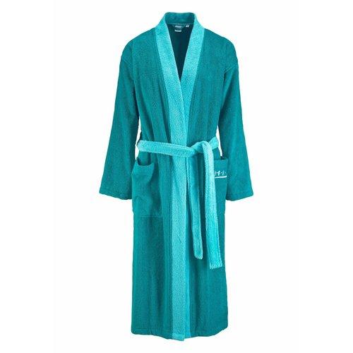 Peignoir de bain long en coton (360 g/m²) bicolore