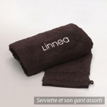 Lot ROYAL CRESENT Serviette brodée Linnea 50x100 gant Lot ROYAL CRESENT Serviette