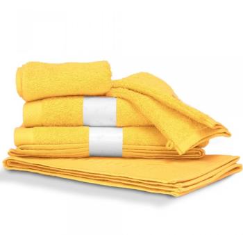Parure de bain 6 pièces PURE Jaune 550 g m2 Parure de bain 6 pièces PURE