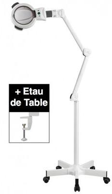 Lampe loupe LED pro avec étau et pied roulettes 5
