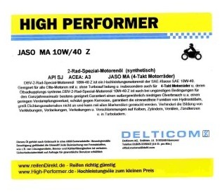 Pneu High Performer 10W-40 Moto (4-Takt) Huile de moteur Pneu High Performer 10W-40
