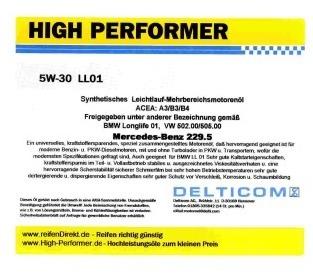 Pneu High Performer 5W-30 Longlife Mercedes+BMW 20