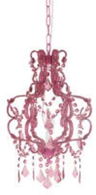 Lustre à pampilles fuchsia H 41 cm PRINCESSE