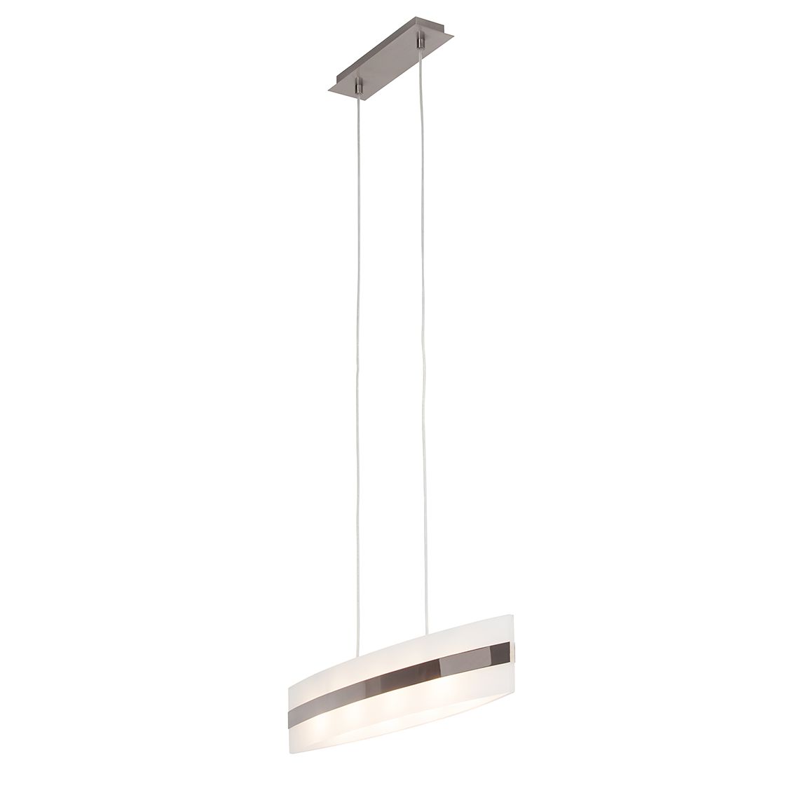 Suspension First - Métal / Verre Argenté 4 ampoule