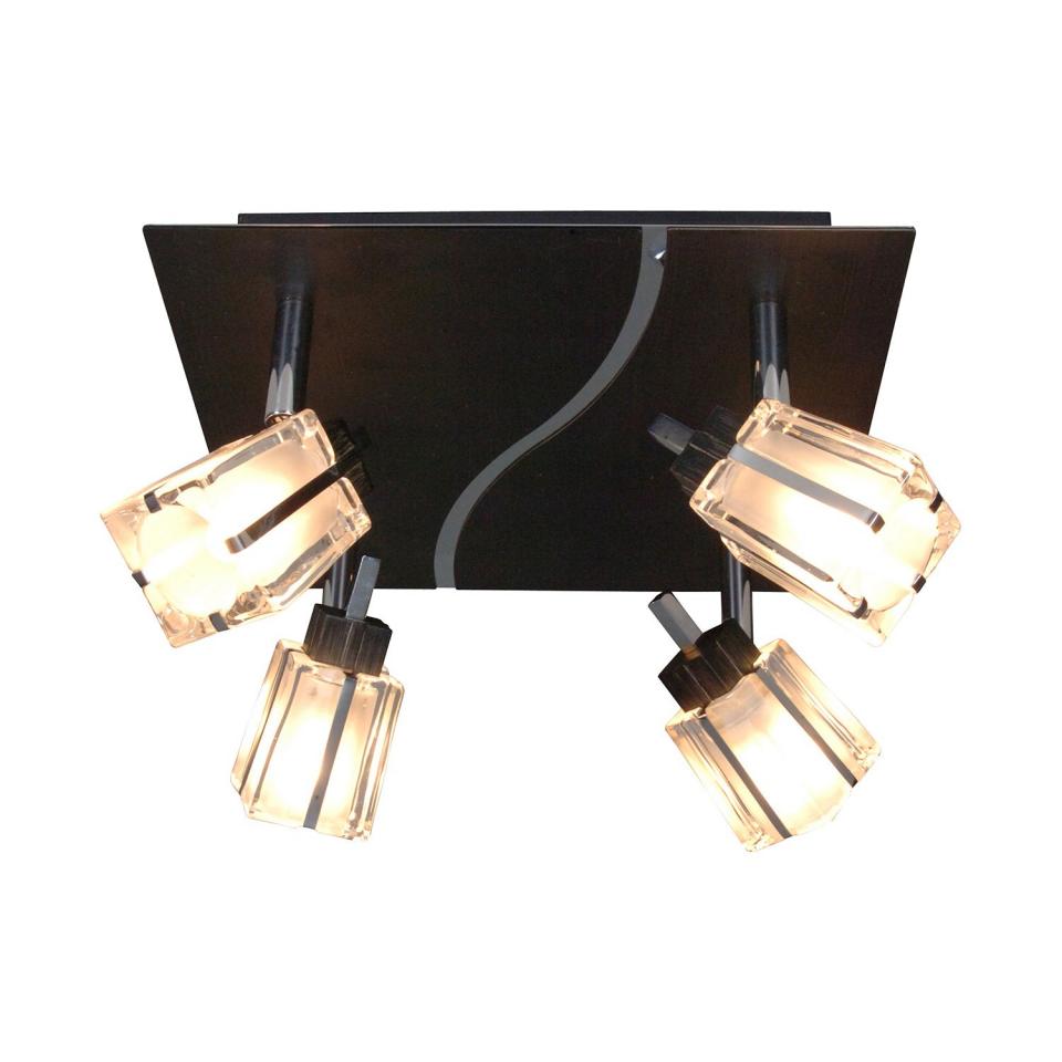 Plafonnier Laurenz - Métal Noir 4 ampoules