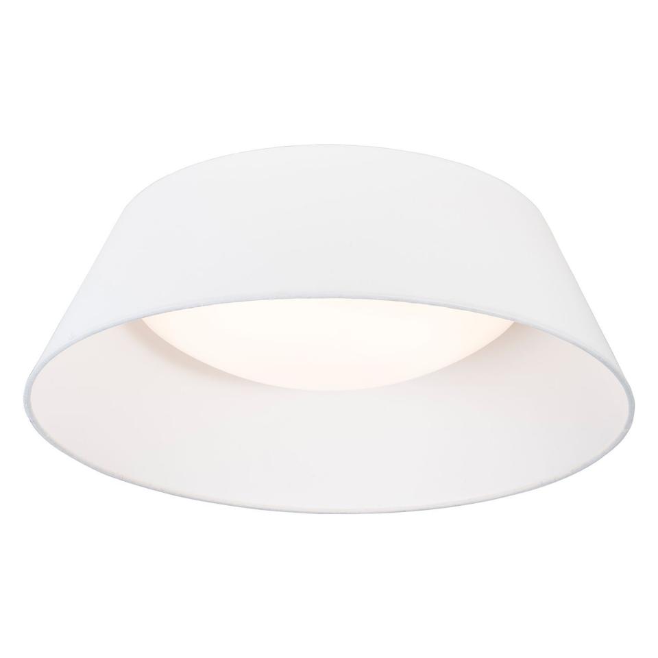 LED-Plafonnier Leya - tissu - 1 ampoule - Blanc