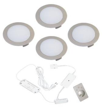 Hera FR 68 set 4 spots LED - avec variateur - temp