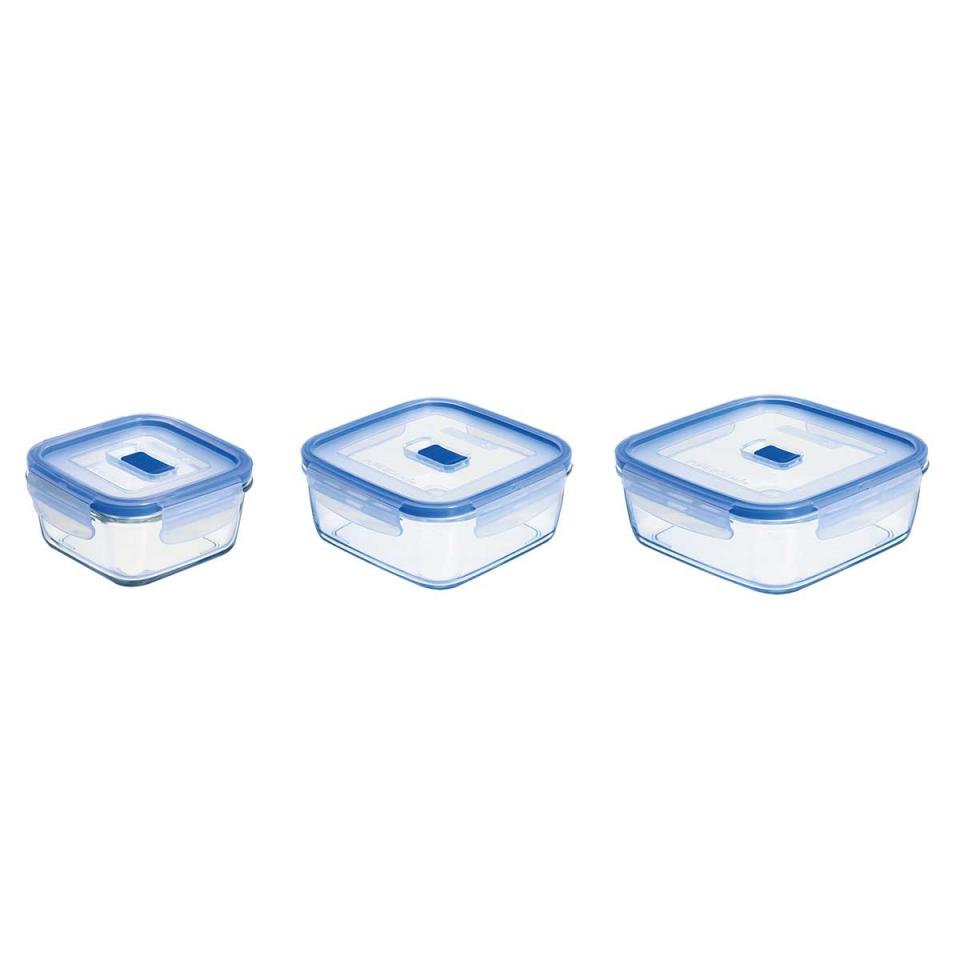Lot de 3 boites carrées Pure Box Active 38 76 122 cl Lot de 3 boites carrées Pure