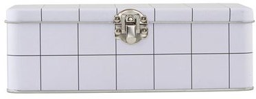 Lunchbox en métal quadrillé blanc et noir avec loq