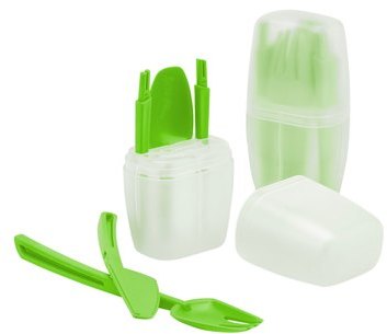 Set 4 Couverts Transportables - Vert Set 4 Couverts Transportables