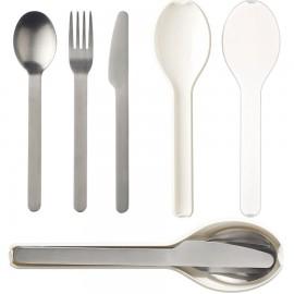 Set de 3 couverts avec étui transport - Blanc - Ro