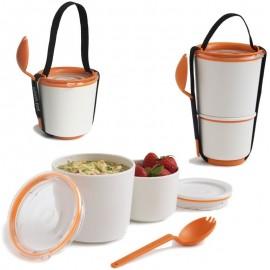 Lunch box lunch pot blanc/orange Black and Blum
