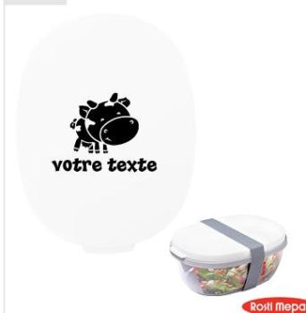 Boite à déjeuner personnalisable avec motif vache