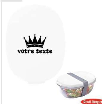 Boite à déjeuner personnalisable avec motif couronne Boite à déjeuner personnalisable